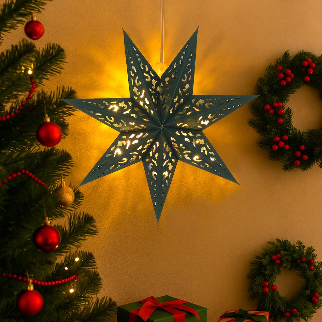 Weihnachtlicher Papierstern Anhänger Frohe Weihnachten Dekorationen für Zuhause 2026 Navidad Weihnachtsbaum Hängende Lampenschirme Schmuck Neujahr