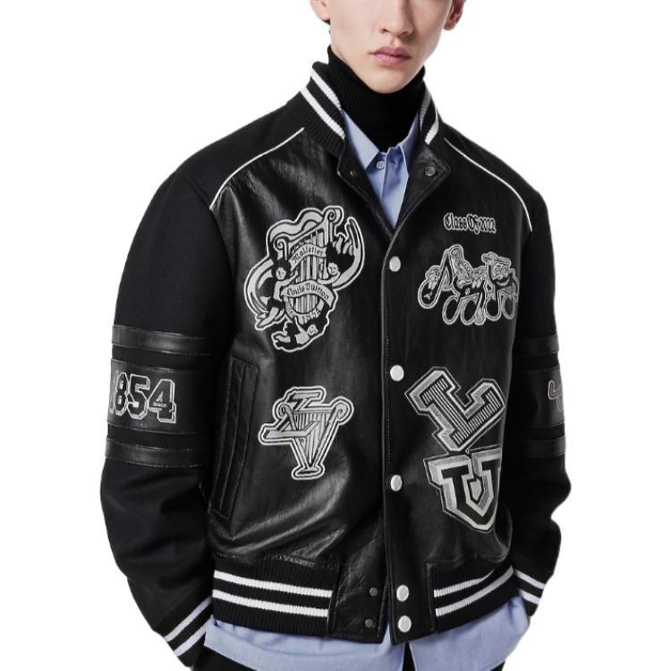 LOUIS VUITTON Pre Owned 2023 Applique detail Varsity Bomber Jacket 1AAUYZ