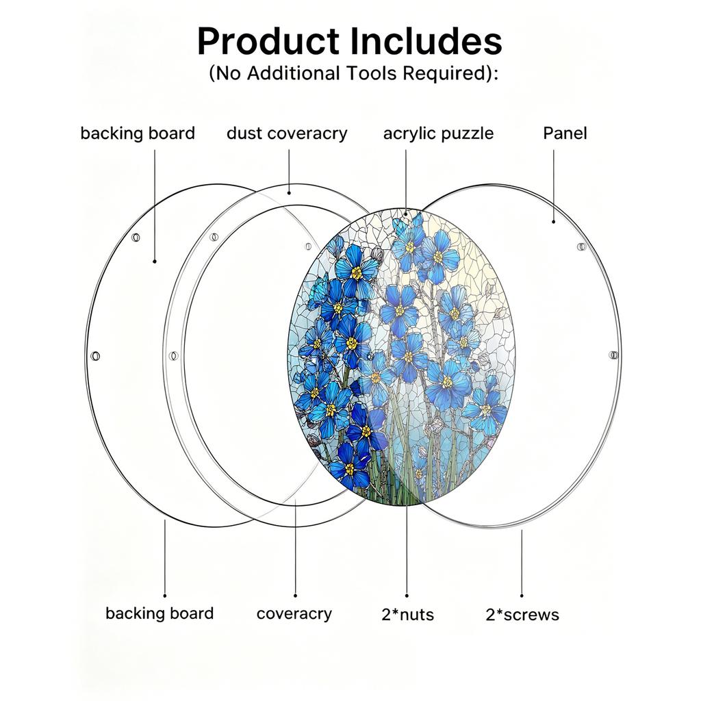 Acrylic Sun Catcher Puzzle Round Hanging Window Decoration with Interlocking Pieces for Home Office and Outdoor Display