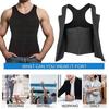 Men Slimming Corset Vest O-neck Sleeveless Double-Layer Tummy Control Shapewear Top Zipper Placket Body Shaper Three-breasted Top