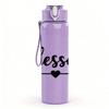 1PC Blessed Arrow Text 750ml Color Plastic Sports Water Bottle Leakproof Flip Straw Lid Suitable for Sports Office Home Use