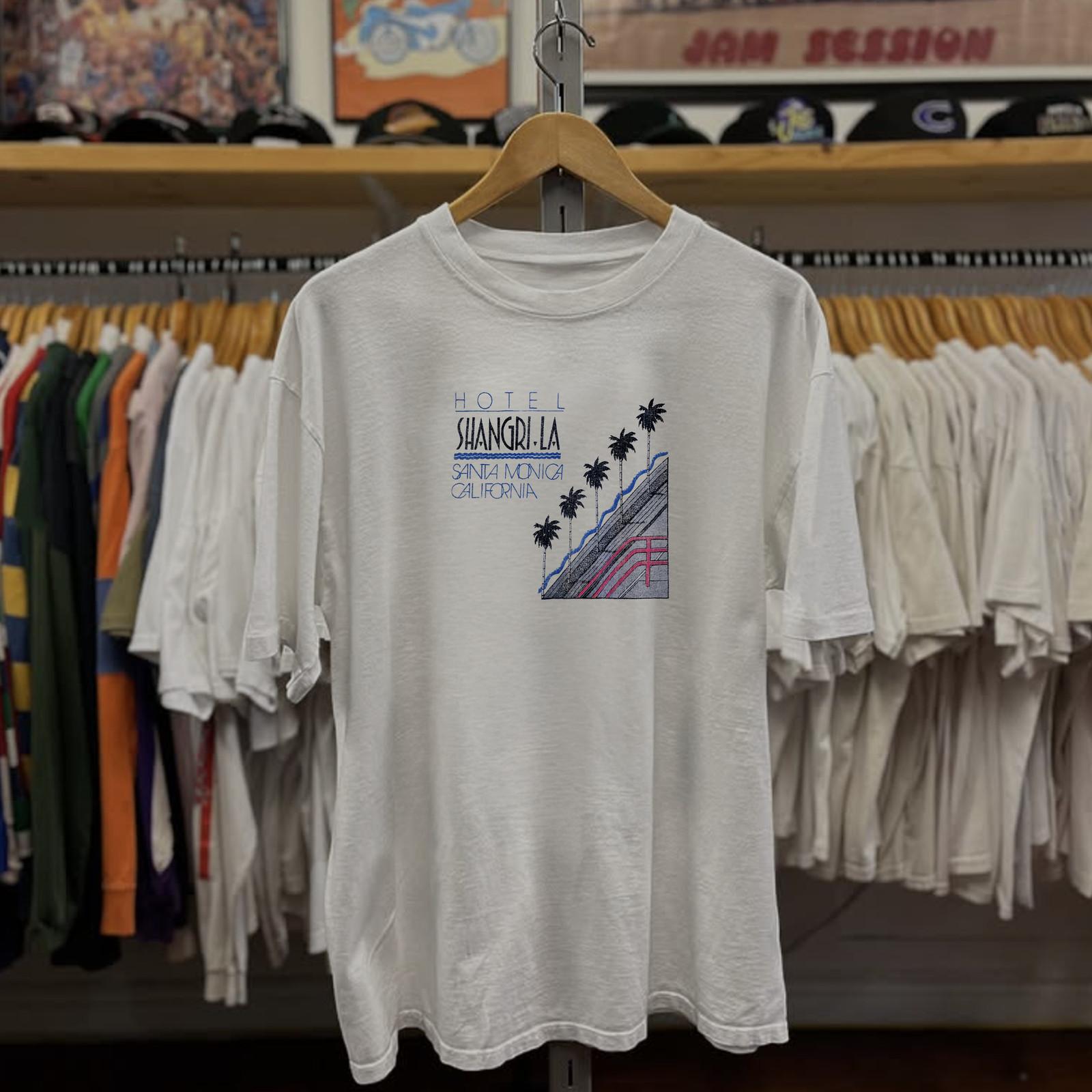 80s Hotel Shangri La Santa Monica Washed T-Shirt White L S