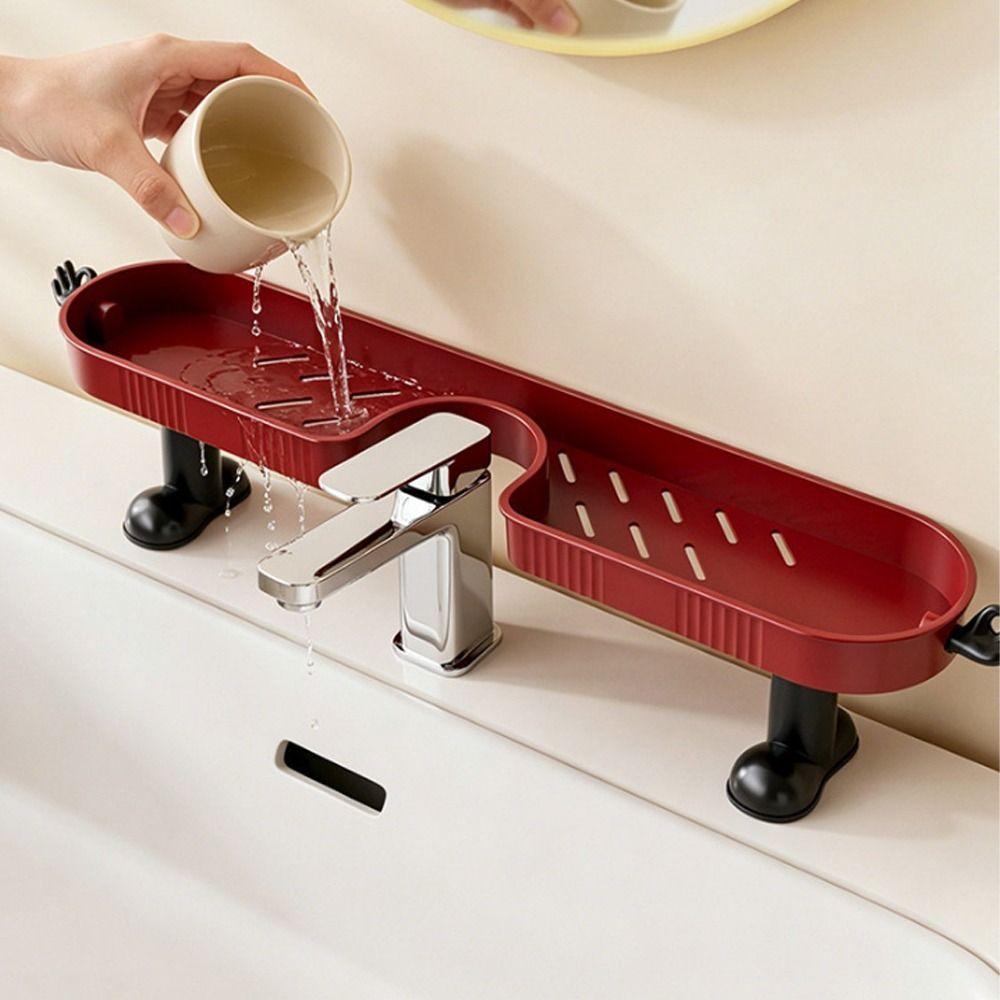 with Hook Faucet Sink Shelf Removable Sink Drying Rack Fashion Faucet Drain Organizer  Bathroom