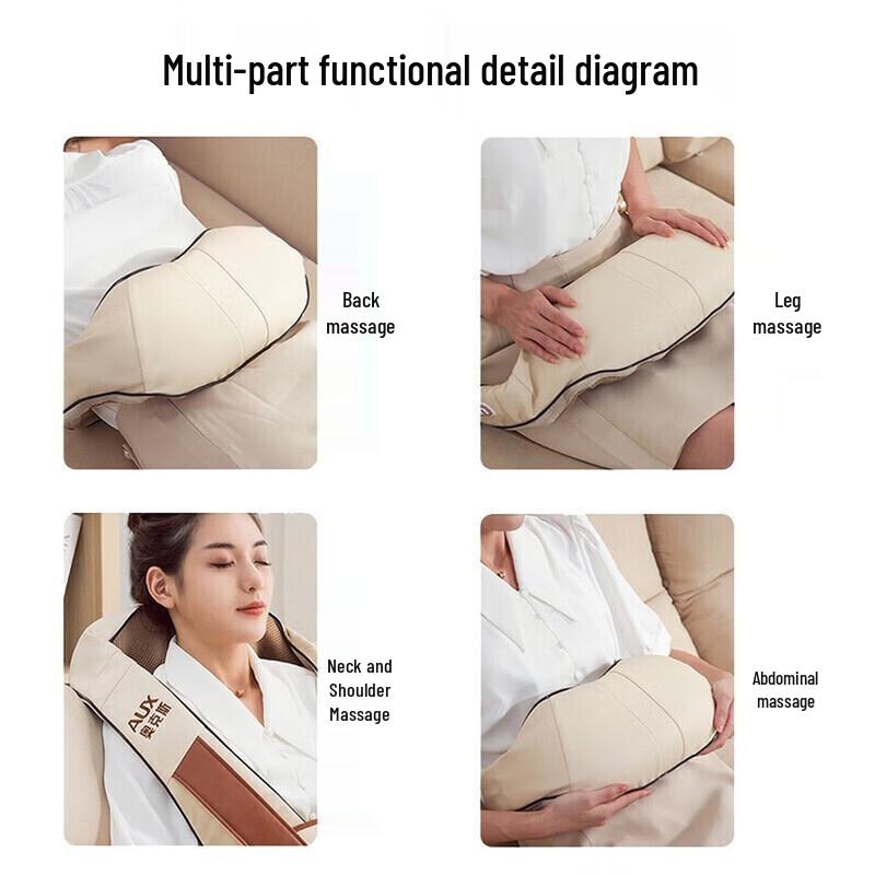 AUX Neck and Shoulder Kneading Massager Shawl CN plug (adapter included)