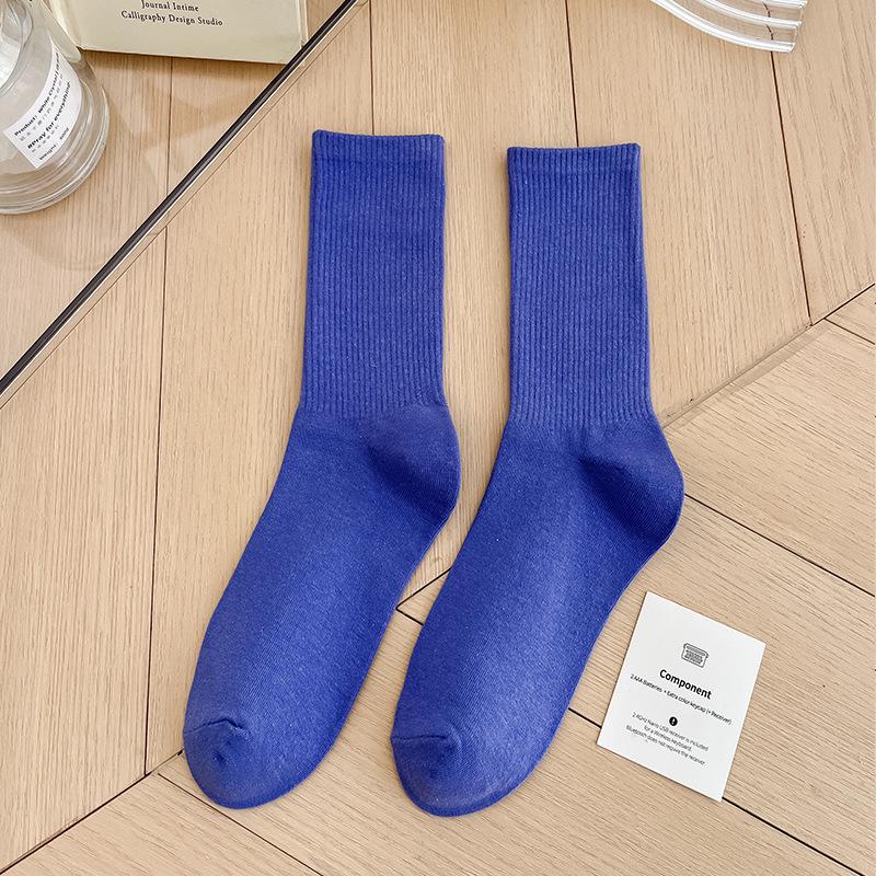 Bunte Damen Baumwoll Kniehohe Tanzsocken: Macaron Bonbonfarbe, Wadenlang, Japanischer Stil