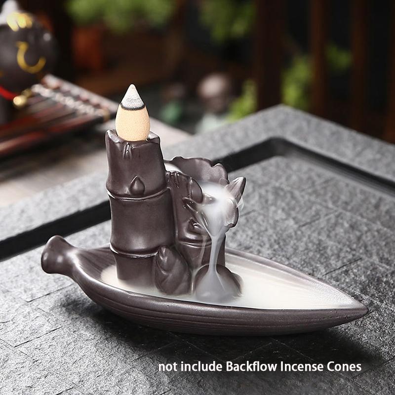 Keramik Wasserfall Rauch Rückfluss Räuchergefäß Halter Räucherschale Räucherstäbchen Heimdekoration