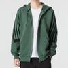 Adidas Striped Logo Sports Casual Knit Hooded Jacket Men Outerwear Green HC5841