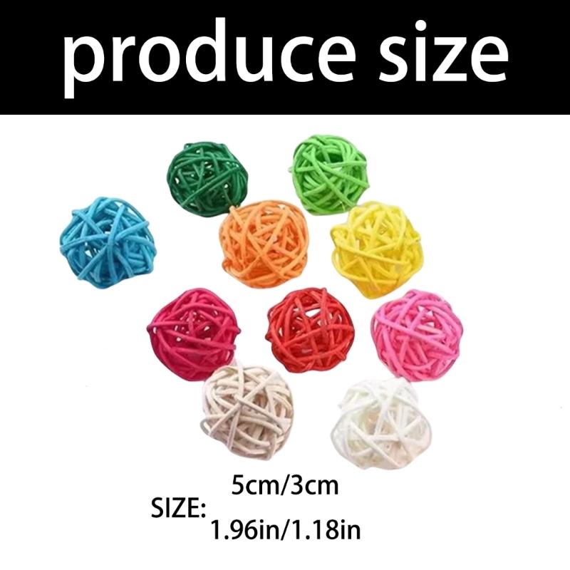 Multiple Functional Parrot Toy Handwovens Rattan Ball Climbings Chew Toy For Climbings Chewing Hanging In Aviaries