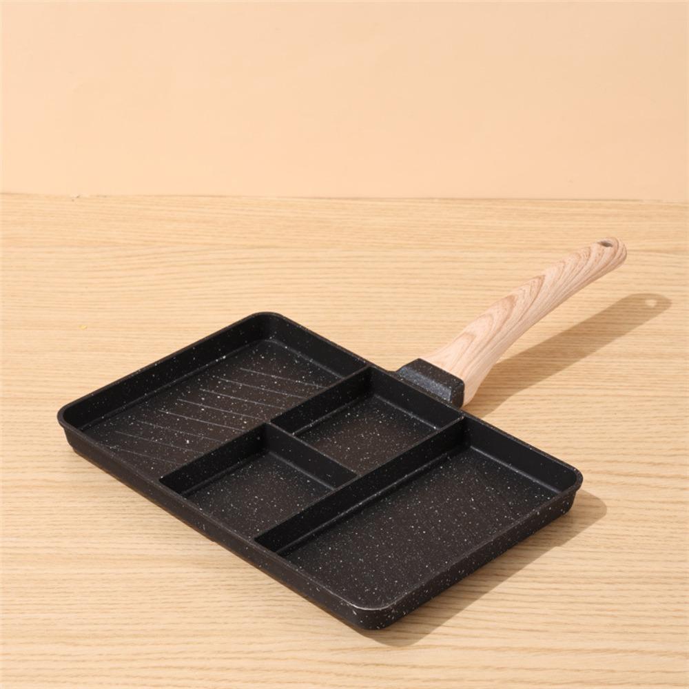 White/black Omelet Pan 1/2/4 Grids Breakfast Pot Cooking Utensils Pancake Pan  Bacon