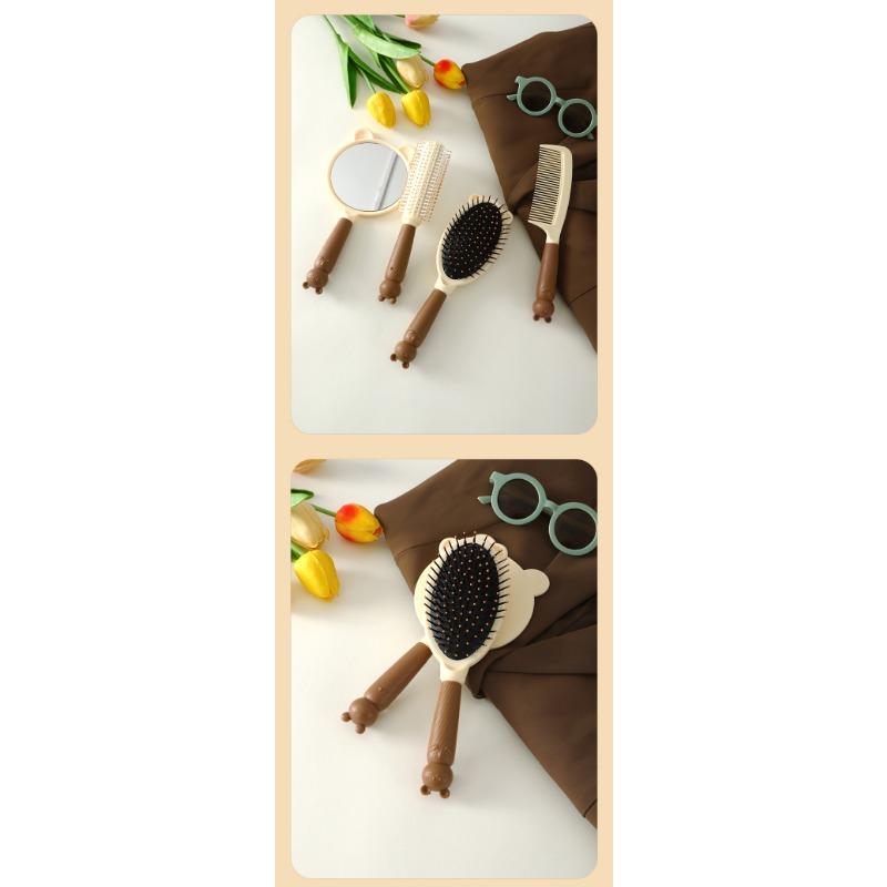 Cartoon Cat Comb Mirror Air Cushion Comb Massage Comb Portable Anti-static Fluffy Hair Comb for Women Air Bag