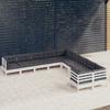 Salon de jardin 10 pcs avec coussins  bois de pin