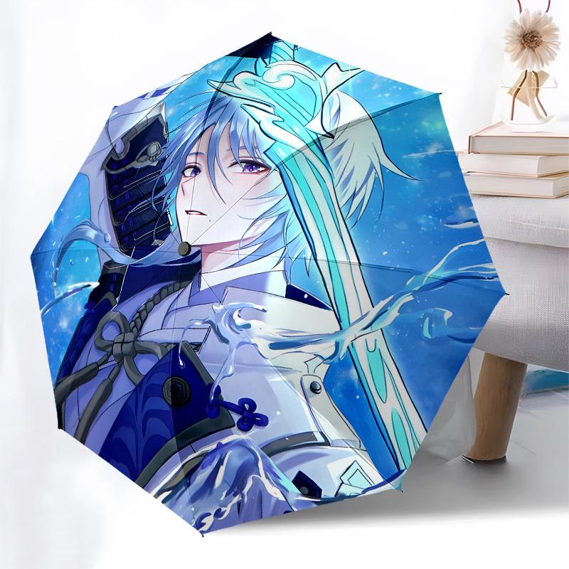 Blue, Armored Automatic Opening and Closing, 8 Rib Structure Portable Umbrella, Suitable for Men and Women In All Seasons  Perfect Gift for