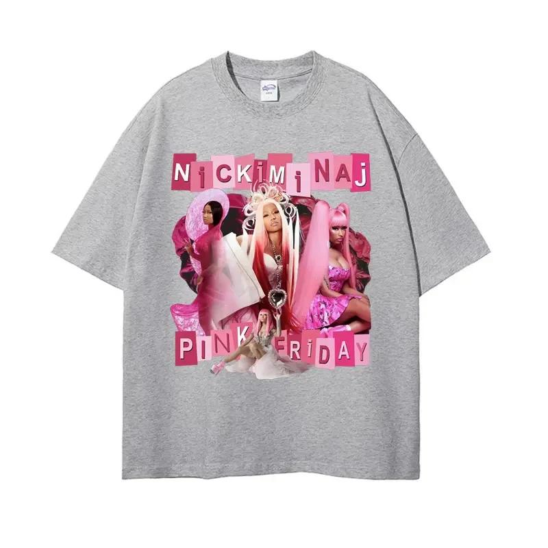 Hip Hop Queen Nicki Minaj Pink Friday Pattern Tshirt for Womens Aesthetic Fashion Tshirt Round Neck Tshirt