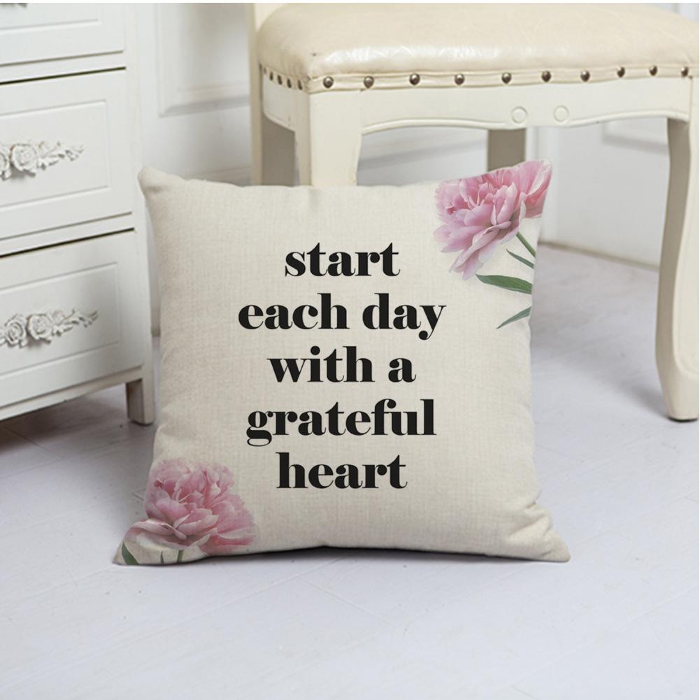 White Pumpkin Thanksgiving Garland Flax Pillow Case European and American Fashion Home