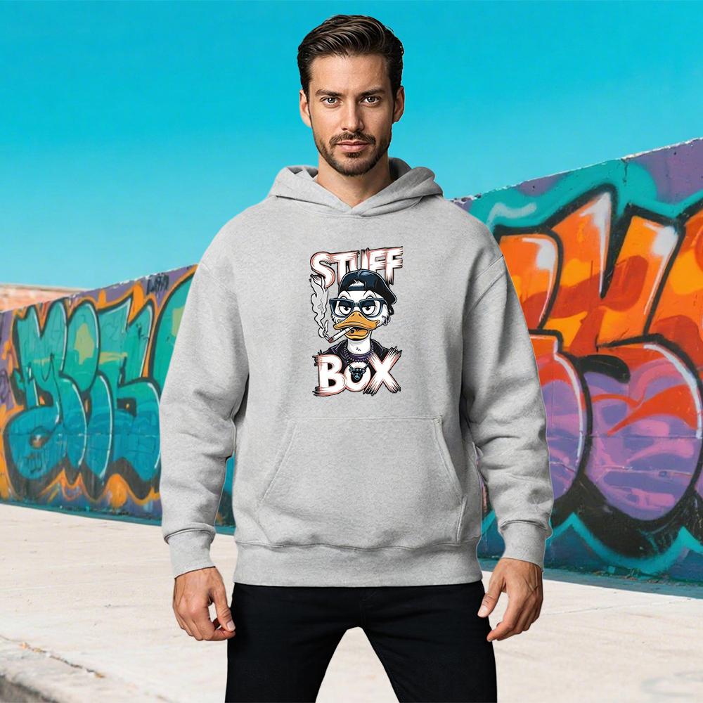 

Autumn Stuff Box Duck Print Hoodies Cotton Long Sleeve Casual Pullover Designs Outdoors Streetwear Sports Sweatshirts Men Winter 3XL