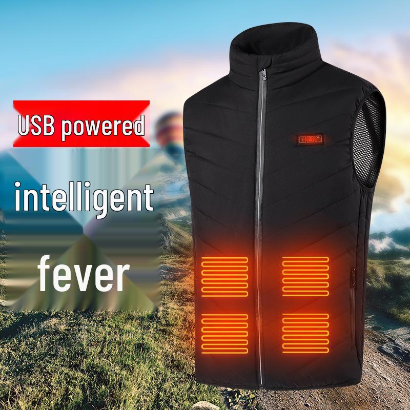 Herren Smart Beheizbare Weste mit Drei-Zonen-Steuerung, 15-Zonen-Technologie