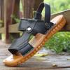 Männer Schuhe Slip-On Split Leder Weiche Männer Strand Sommer Männer Sandalen Hausschuhe Wohnungen Flip Flop