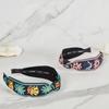 MAIA Floral Jacquard Hairband - Knot Blue