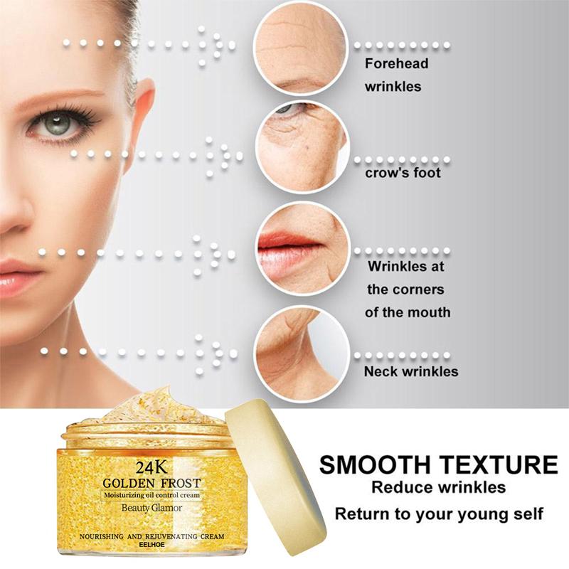 24K Oro Rimuovere La Crema Antirughe Rassodante Anti Invecchiamento Lifting Crema Per Il Viso Dissolvenza Linea Sottile Rughe Sbiancamento Illuminare La Cura Della Pelle Del Viso
