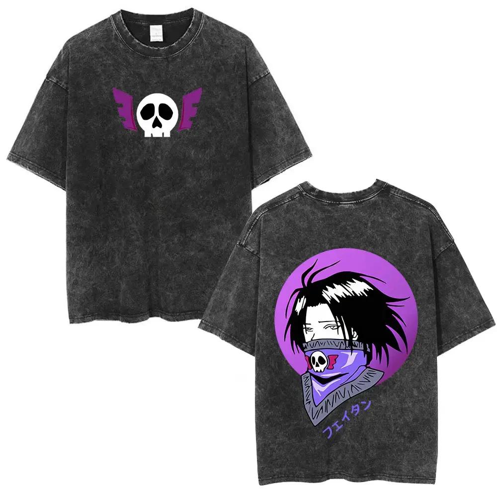 Anime Hunter X Hunter Phantom Troupe Printed Tshirt Mens and Womens Washed Tshirt High Quality Vintage Cotton Tshirt Tops