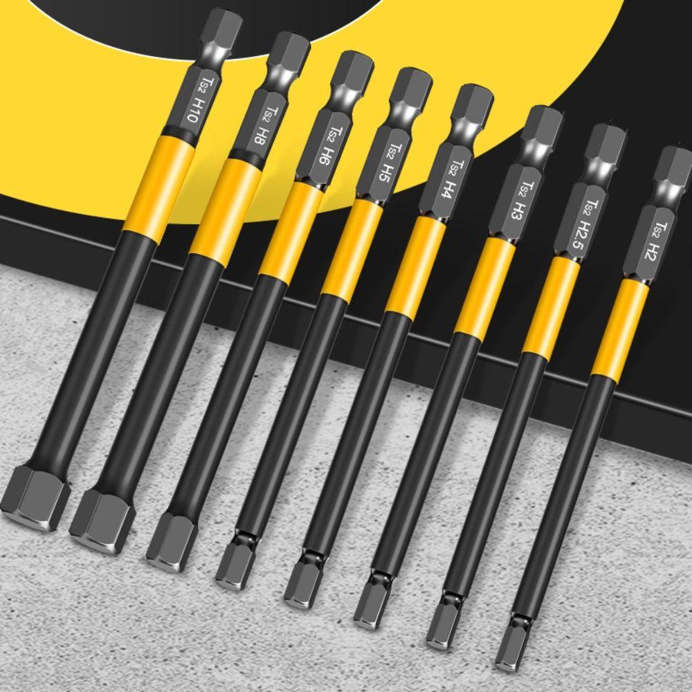 S2 Steel Internal Hex Bit High Hardness Magnetic Screwdriver Bit for Pneumatic Screwdriver