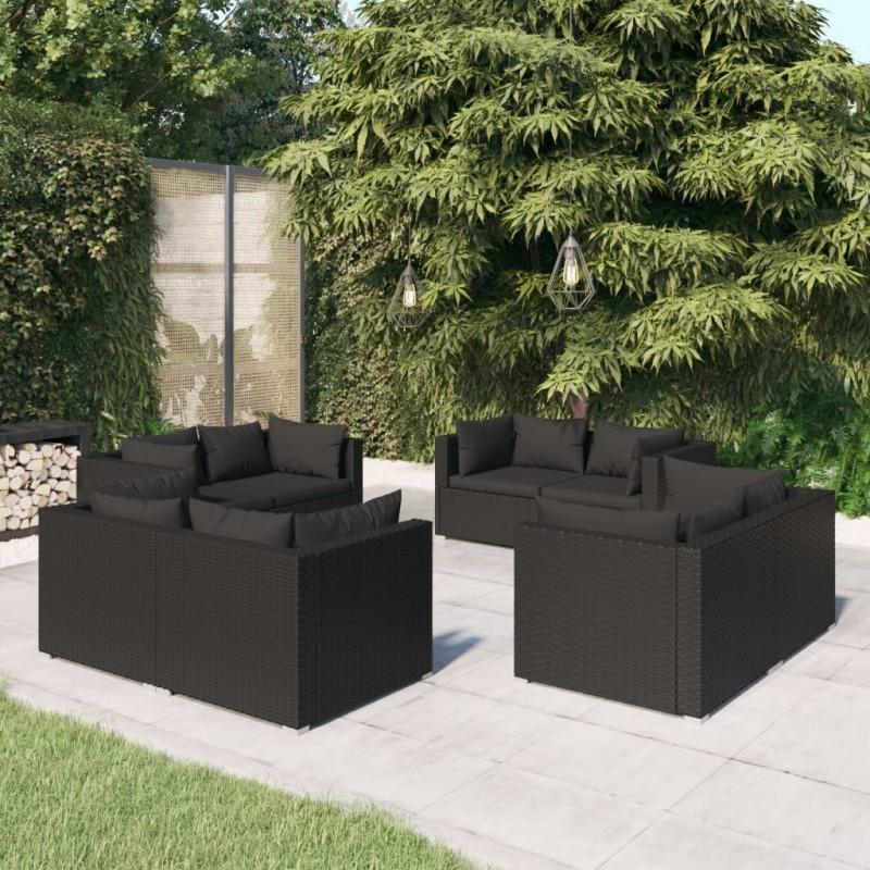 Day and Night - Day and Night Garden Furniture Set 8 Pieces and Black Synthetic Rattan Cushions