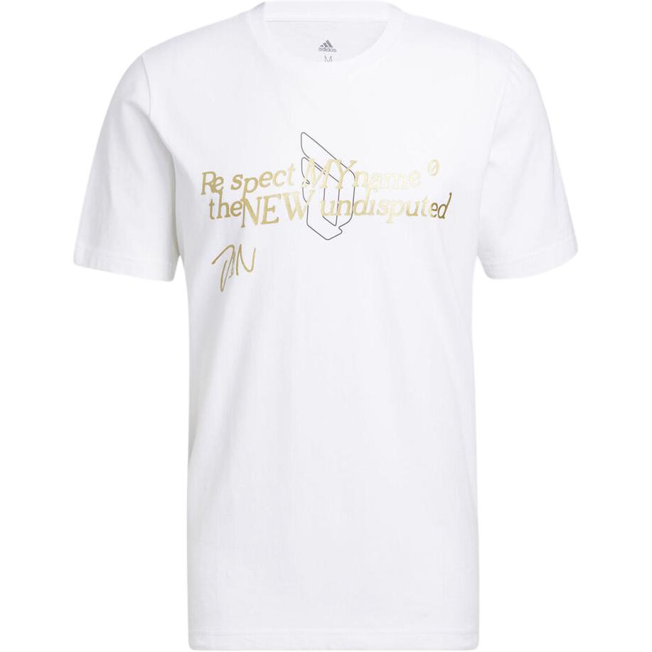 

Adidas Повседневная спортивная футболка с коротким рукавом с буквенным принтом Мужские топы Белые HB5478 M