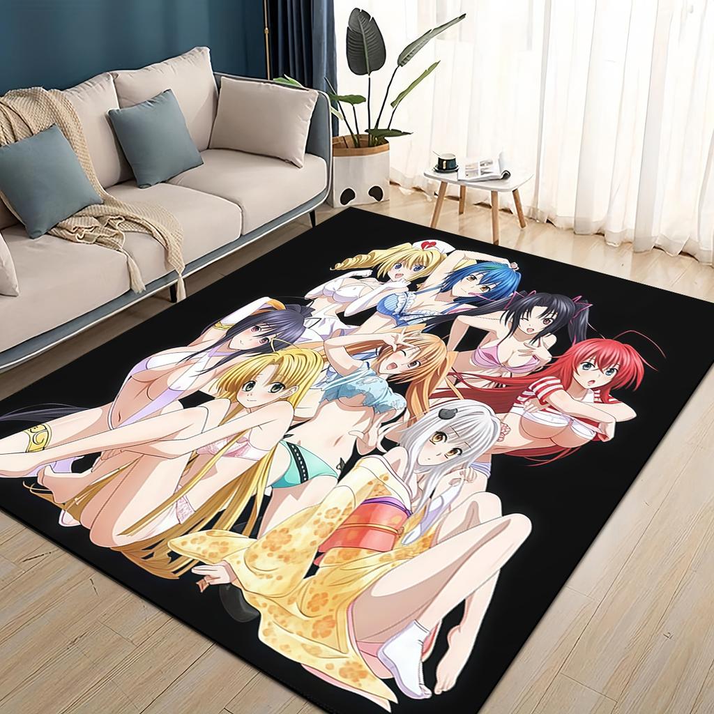 3D Cartoon High School DxD Sexy Girl Rias Akeno Asia Carpet Rug for Living Room Bedroom Home Sofa Decoration,Non-slip Floor Mat