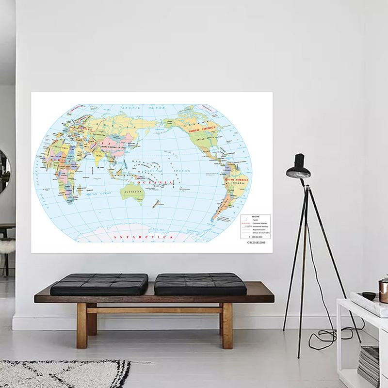 The World Map In English -political Distribution Map,Learning Teaching Supplies,Wall Decor,Travel Supplies