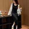 Vest Dress Summer Suspender Long Skirt Sleeveless Solid Color Cotton Waist-lifting and Slimming Tight Temperament Button Skirt