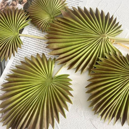 Artificial Leaf No-Maintenance Long-Lasting Freshness Realistic Fan-Shaped Leaves High-Simulation Texture Fake Tropical Leaves Home Decor