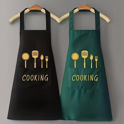 Multifunctional Cooking Apron with Pocket Waterproof Wear Resistant Kitchen Apron for Cooking Baking Gardening Outdoor Use Adjustable Chef Apron
