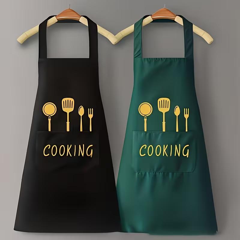 Multifunctional Cooking Apron with Pocket Waterproof Wear Resistant Kitchen Apron for Cooking Baking Gardening Outdoor Use Adjustable Chef Apron