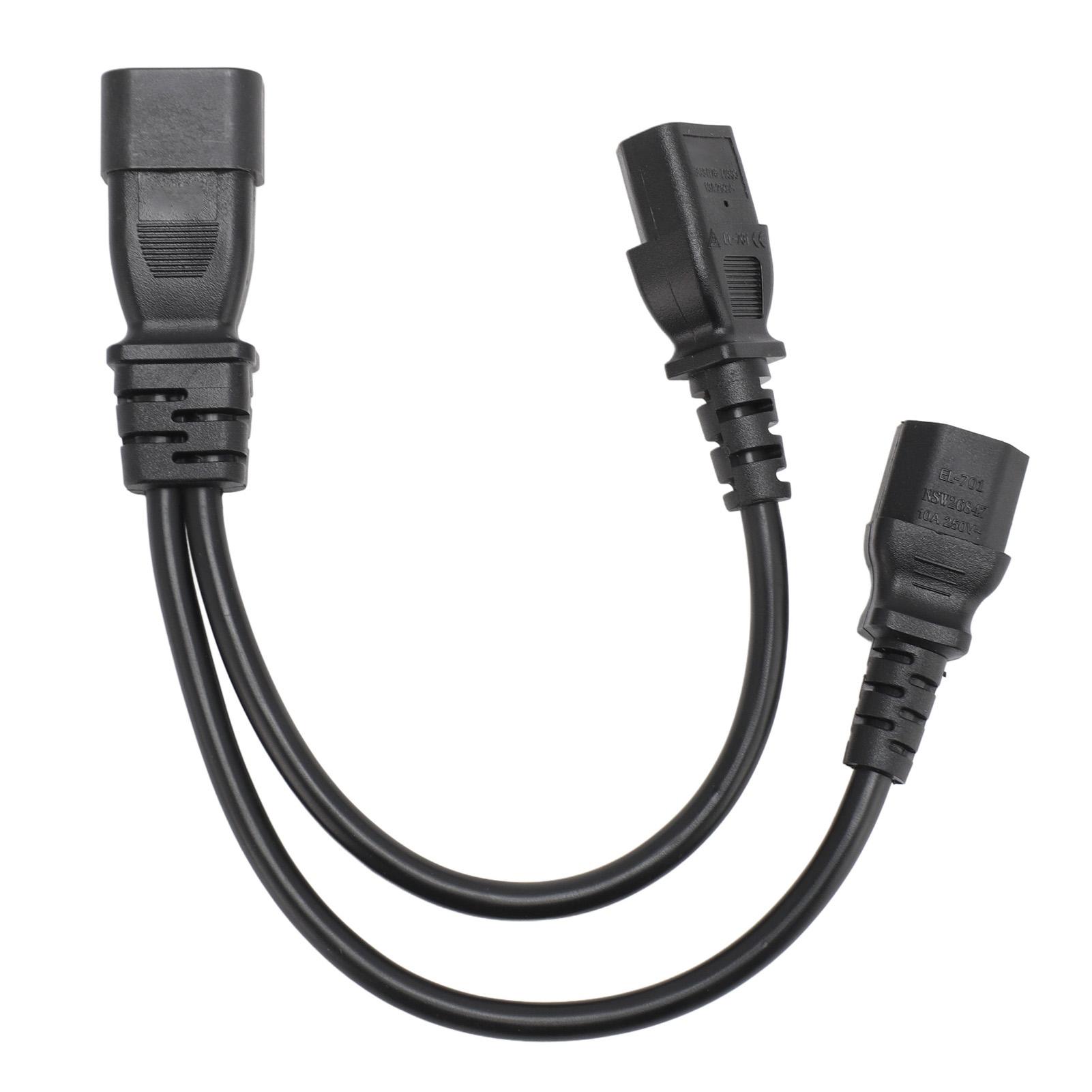 

IEC320 C14 to IEC320 C13 C15 Power Cords Male to Female Computer Y Splitter Adapter Cable for Display PC Desktop