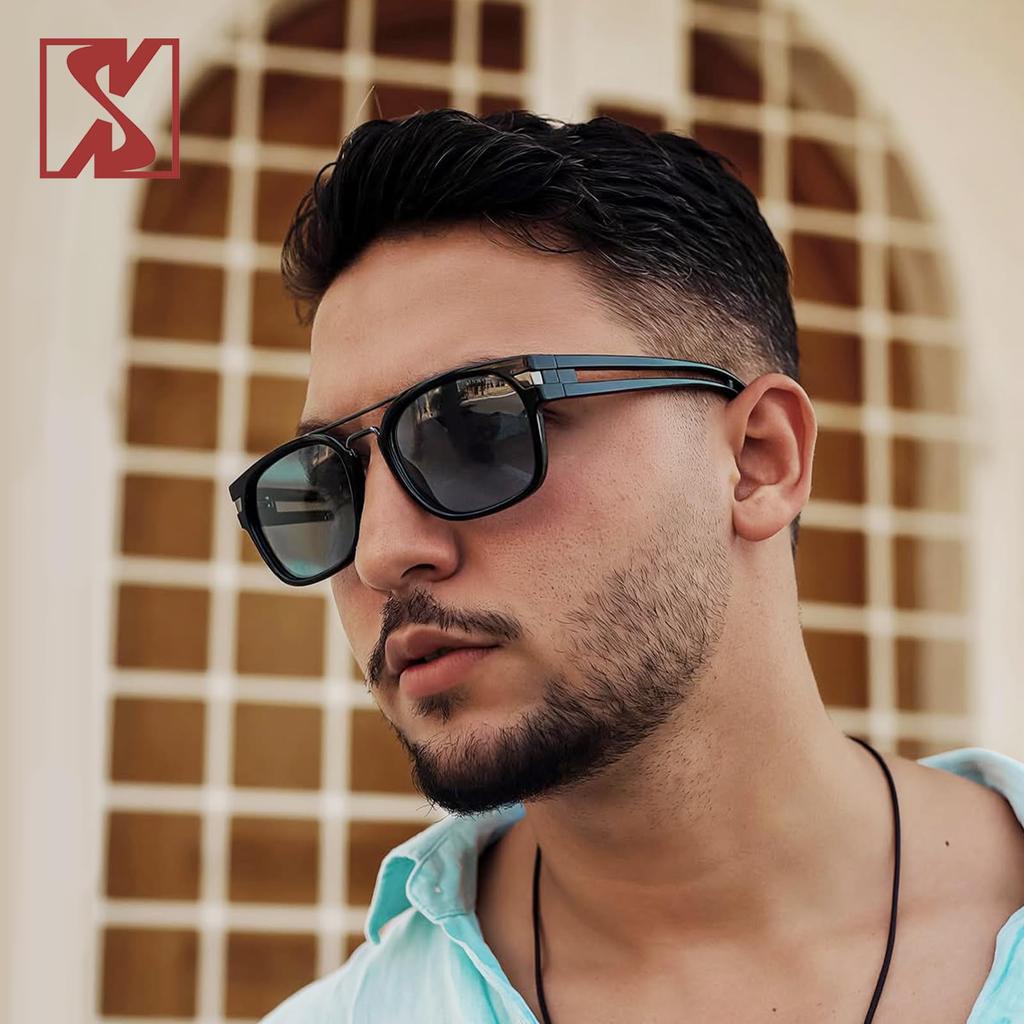 Retro Polarized Square Sunglasses for Men and TR90 Sporty Trendy Multicolor Shades [SHEEN KELLY] Women, Frame, Fashion, Eyewear, Designer, Lenses,