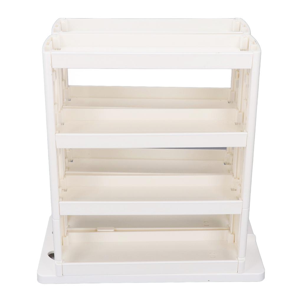 Folding Storage Shelf 90 Degree Rotating Spice Organizer Rack for Kitchen and Bathroom Cabinet