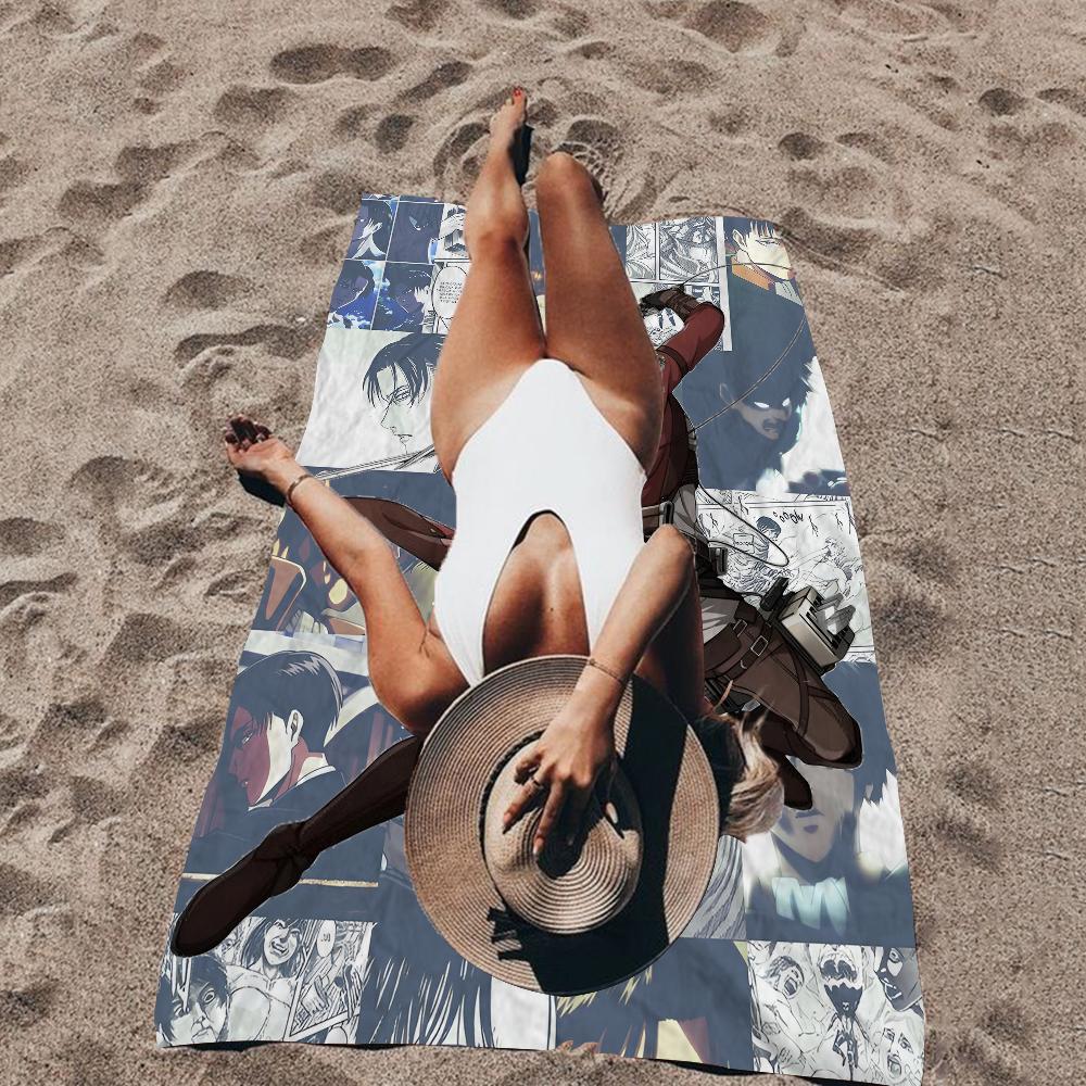 Attack On Titan Levi Ackerman Anime Big Microfiber Beach Towels Quick Dry Towel Sand Beach Towels Pool for Travel Swim Pool