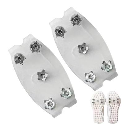 5 Studs Snow Ice Claw Anti-Skid Snow Ice Climbing Shoes Spikes Grips Cleats Over Transparent Non-slip Shoes Covers Crampons