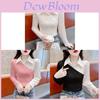 Spring Autumn Knit Shirt With Spliced Design And Pearl Buttons For Womens Fashion