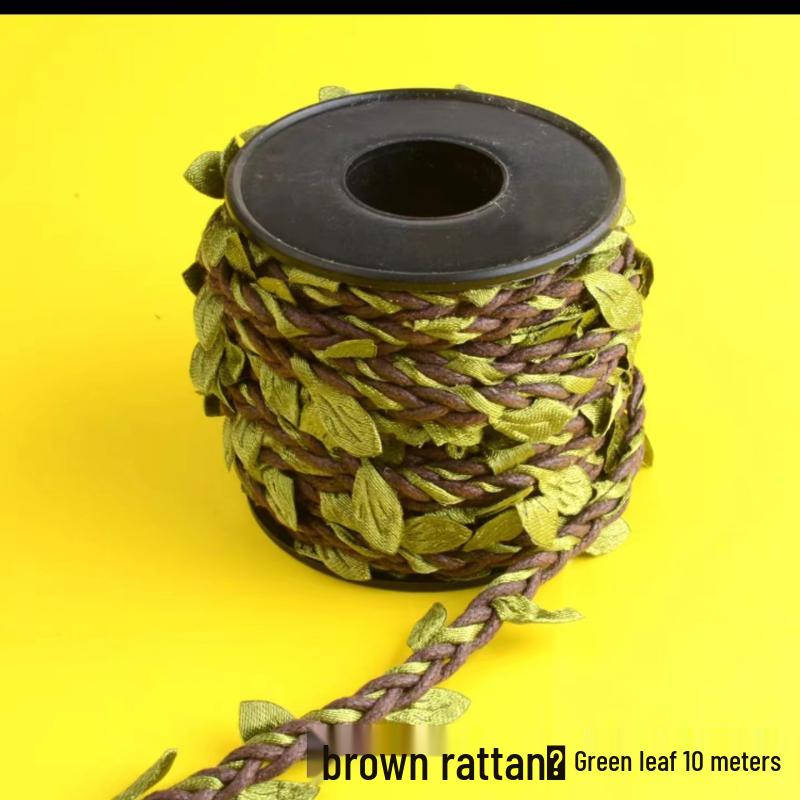 Jute Rope with Rattan Green Leaves for DIY Air Conditioner Pipe Decoration and Crafts