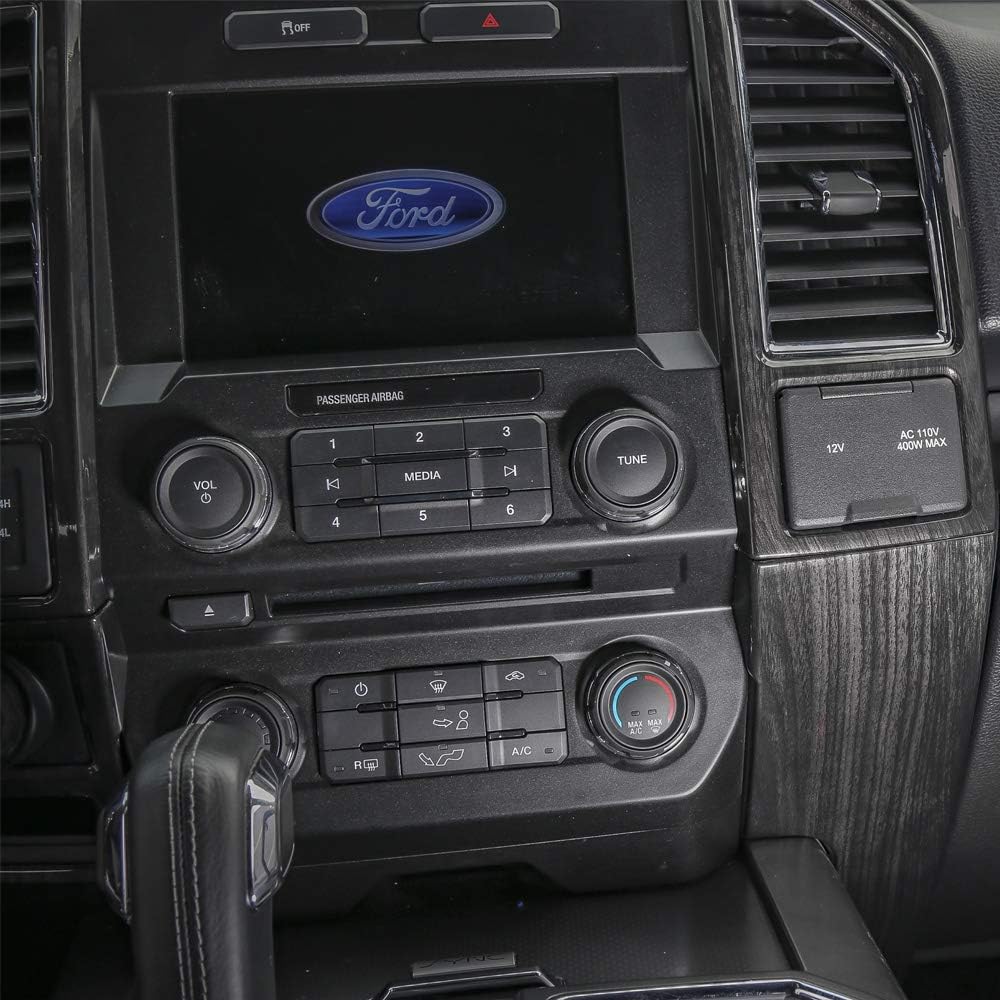 

Voodonala for F150 Black Wood Grain Center Console Dash Air Conditioning Vent Panel Cover Trim fit for Ford F150 2015-2020 & for 2017-2022