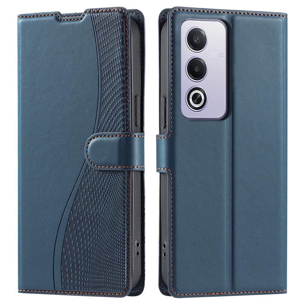 

Leather Case for Oppo A80 5G/A3 Pro (India) 5G/A3 Pro (Global) 5G/K12x 5G (India) Phone Cover with Card Slot,Strap Blue