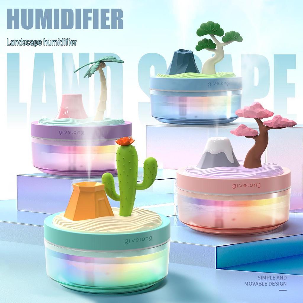 Sonnenblumen Tisch-Luftbefeuchter mit Siebenfarbigem LED-Licht und USB-Betrieben Niedliches Haustier-Design