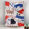 Cute playful colorful cats with pawprints Patterned tapestry for bedroom and living room home decor sofas