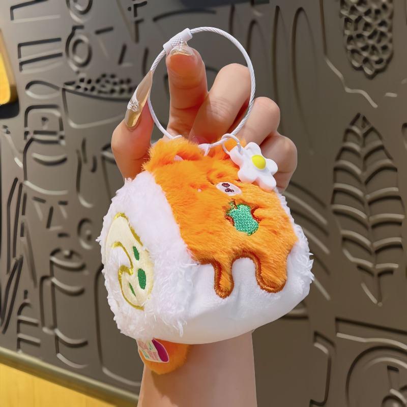 Милый плюшевый брелок в виде муссового торта, креативный подвес для сумки, парный подвес для школьного рюкзака, маленький подарок orange