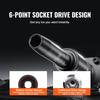 3/8" Drive Impact Socket Set, 90 Piece Socket Set SAE 1/4"-3/4" and Metric 6-19mm, 6 Point Cr-Mo Alloy Steel for Auto Repair, Includes Extension Bars