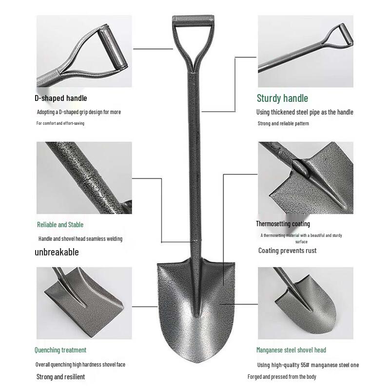 Heavy-Duty Manganese Steel Multi-Purpose Shovel