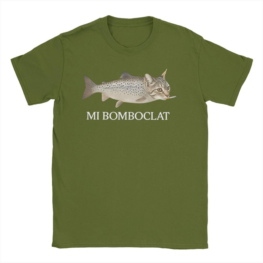 Bomboclat Fish Cat Meme  Men Women T Shirt Funny Fisher  Casual Tee Shirt Short Sleeve Round Neck T-Shirts 100% Cotton Clothing