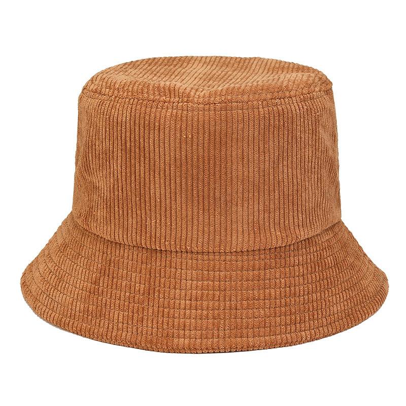 Simple Women Autumn Winter Retro Corduroy Bucket Hat Designer Streetwear Fisherman Caps Hats Beach Cap Outdoor Unisex Panama Hat