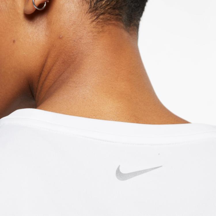 Nike Solid Color Casual Sports Crew Neck Pullover Quick-Dry Short Sleeve T-Shirt Women Tops White DD7905-100